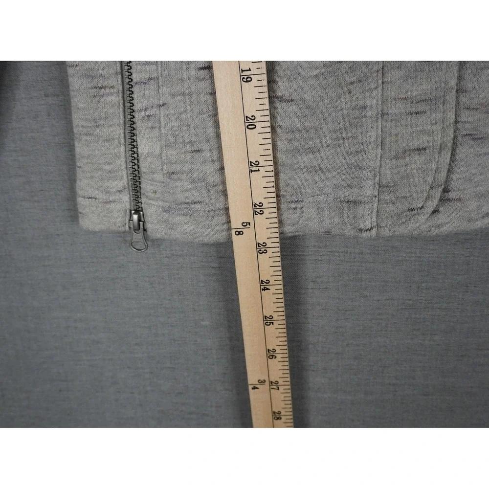Cabi Jacket Gray Space Dye Moto Womens Small Asymmetrical Snap Zip Knit‎